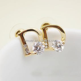 Stud Earring Supplier - Latest Design Letter D Fancy Stud Earring