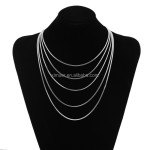 Multi Chain Necklace Supplier - Hottest Selling Multi Chain Silver Stainless Steel Fashion Necklaces