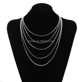 Multi Chain Necklace Supplier - Hottest Selling Multi Chain Silver Stainless Steel Fashion Necklaces