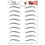 Eyebrow Sticker Supplier - 9 Designs Black Brown Hair-like Water Transfer Waterproof Tattoo