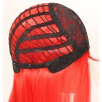 Synthetic Lace Front Wig Factory - Long Silky Straight Copper Red Futura Fiber Hair 13x4inch Heat Resistant