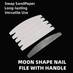 Metal Nail File Factory - Factory Hot Half Moon 100/180 Grit Replaceable Sandpaper Stainless Steel