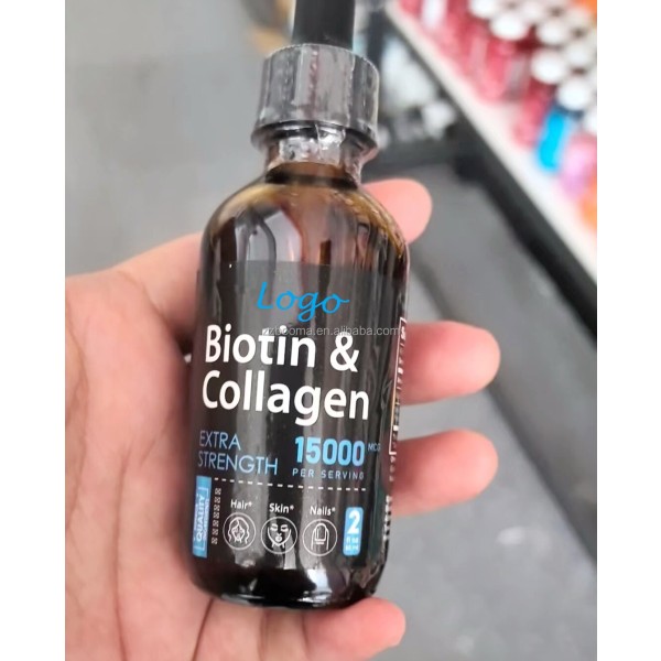 Biotin Liquid Drops Factory - OEM Private Label Biotin Collagen Skin Whitening Hair Growth Supports