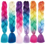 Braiding Hair Extensions Manufacturer - 100g 24Inch High Temperature Ombre Jumbo Synthetic for Twist Crochet Braids