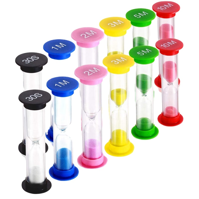 Plastic Hourglass Manufacturer - Factory Price Black Pink Blue Green Red Mini Sandglass 30sec-10min