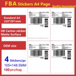Adhesive Sticker Supplier - 210297 mm Custom Size 100 Pcs Color Printing Disposable Private Label LOGO UPC