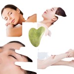 GuaSha Tool Factory - Best Selling 2024 Real Green Jade Heart-Shaped Crystal Face Roller