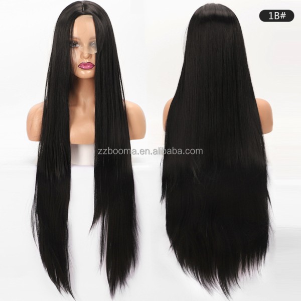 Heat Resistant Wig Manufacturer - Private Label Woman Synthetic Hair Wigs 40 Inch 100 CM Long Straight