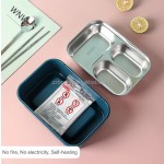 Bento Lunch Box Manufacturer - Stackable BPA Free Food Container 3 Lattices Fork Spoon