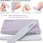 Half-Moon Nail File Supplier - Custom Logo Reusable 100/180 Grit Double-Sided Straight Emery Board