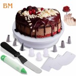 Icing Piping Nozzles Supplier - Kitchen Cake Decorating Tool New Stainless Steel with Turntable Christmas Gift