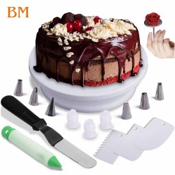 Icing Piping Nozzles Supplier - Kitchen Cake Decorating Tool New Stainless Steel with Turntable Christmas Gift