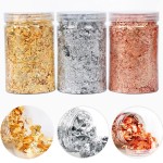 Foil Leaf Flakes Supplier - 3G Imitative Gold Silver Copper for Nail Art DIY Crafts Beauty Glitter