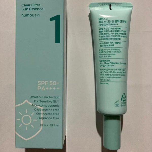 防晒霜源头工厂-批发韩国Numbuzin1号镇静水防晒SPF50 PA++++透明滤镜