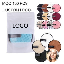 Washable Makeup Pads Supplier - Reusable Rounds Soft Facial Cleaning Puffs Towels Double-Side