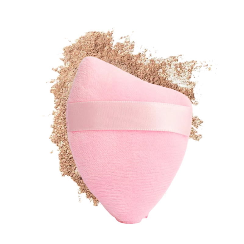 Powder Puff Factory - Triangle Black Pink Gray Beige Soft Velvet Cosmetic Puffs