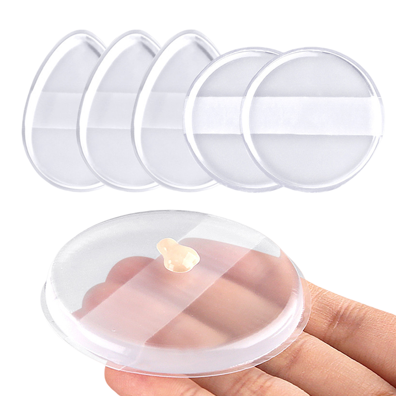 Silicone Powder Puff Supplier - Transparent Teardrop Powder Puff Personalized Label Cosmetic Puff