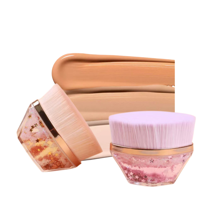 Foundation Makeup Brush Factory - Private Label Single Black Foundation Flat Top Kabuki Brush