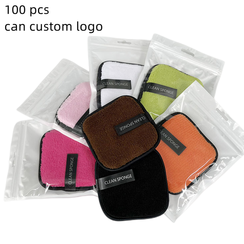 Reusable Makeup Pads Supplier - Custom Logo Reusable Microfibre Makeup Remover Pads Square Round