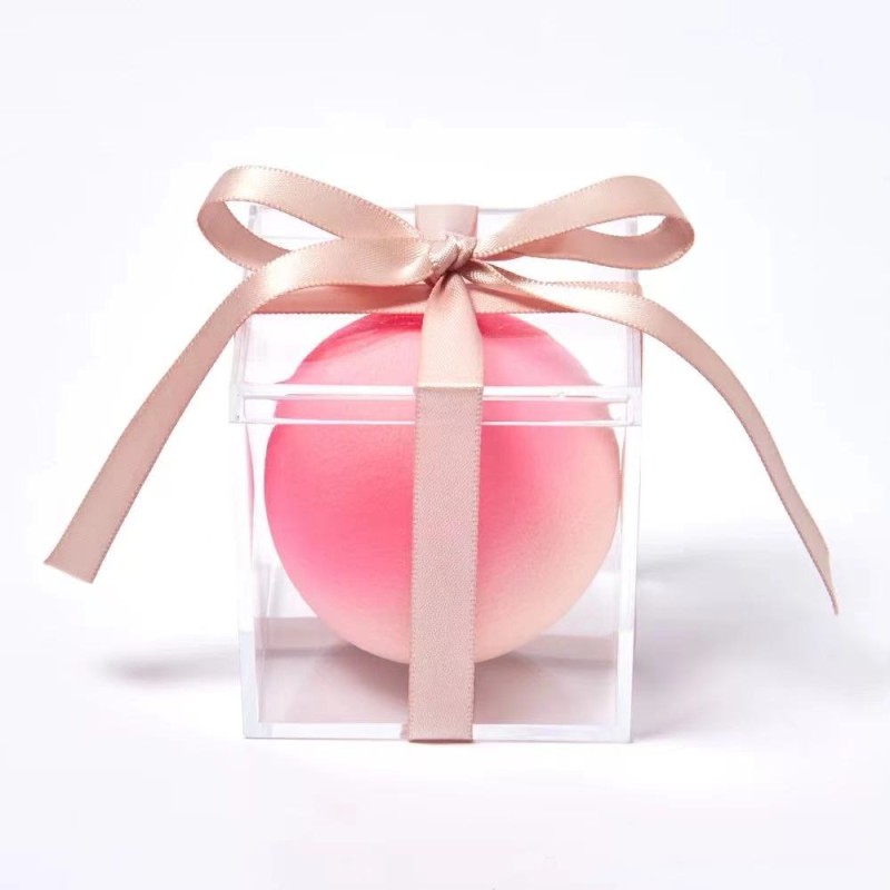 Peach Makeup Sponge Supplier - Large Peach Marshmallow Makeup Sponge Soft Custom Logo Microfiber