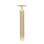 Vibrating Massager Manufacturer - 24K Gold T-Shape Vibrating Facial Massager Skin Care Jade Roller Beauty Bar Tool