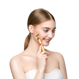 Facial Massage Tool Supplier - Electric Facial Massage Tool 24K Gold Vibration T Bar Face Lifting Firming Roller
