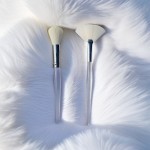 Mini Mask Applicator Supplier - Customized Logo Natural Bristle Facial Mask Fan Brush Set