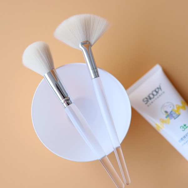 Mini Mask Applicator Supplier - Customized Logo Natural Bristle Facial Mask Fan Brush Set