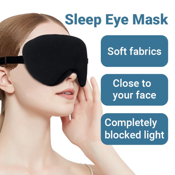 Adjustable Sleep Mask Factory - Custom Logo Adjustable Blackout Sleep Mask Travel Cotton Eye Mask