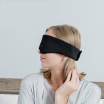 Embroidery Silk Mask Manufacturer - Wholesale Custom Black Silk Sleep Mask with Embroidery Logo Soft Eye Patches