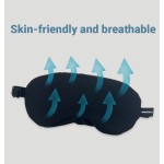 Black Sleep Mask Manufacturer - Custom Logo Black Cotton Sleep Mask with Elastic Strap Blackout