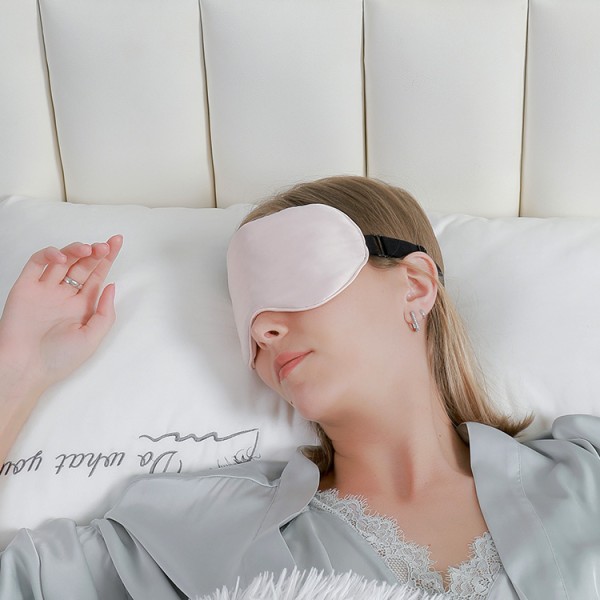 Contour Silk Mask Manufacturer - Custom Luxury Contour Silk Elastic Strap Blackout Sleep Eye Mask with Logo