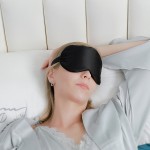 Contour Silk Mask Manufacturer - Custom Luxury Contour Silk Elastic Strap Blackout Sleep Eye Mask with Logo