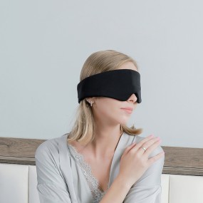 Imitated Silk Mask Supplier - Luxury Imitated Silk Eye Mask Soft Cotton Travel Sleep Blindfold for Home