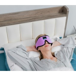 Memory Foam Bluetooth Mask Factory - Custom Logo 3D Memory Foam Bluetooth Sleep Mask Comfortable Rose Color