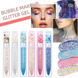 Glitter Gel Factory - Private Label Organic 6 Colors Vegan Fish Scale Glitter Gel High Pigment 24H Long Lasting Eyeshadow