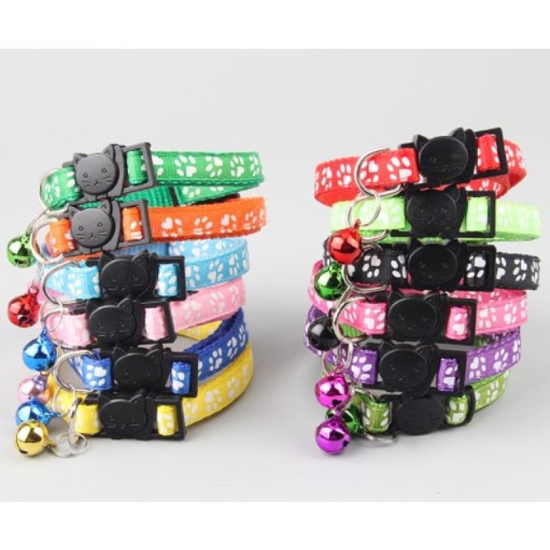 Pet Cat Collar Supplier - Christmas Bell Cute Paw Pattern Collar