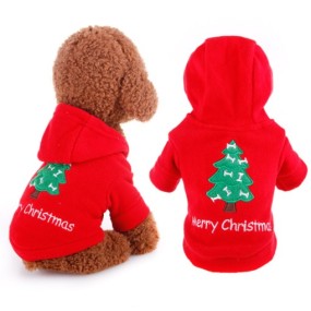 Winter Pet Jacket Factory - Red Christmas Tree Pattern Coat