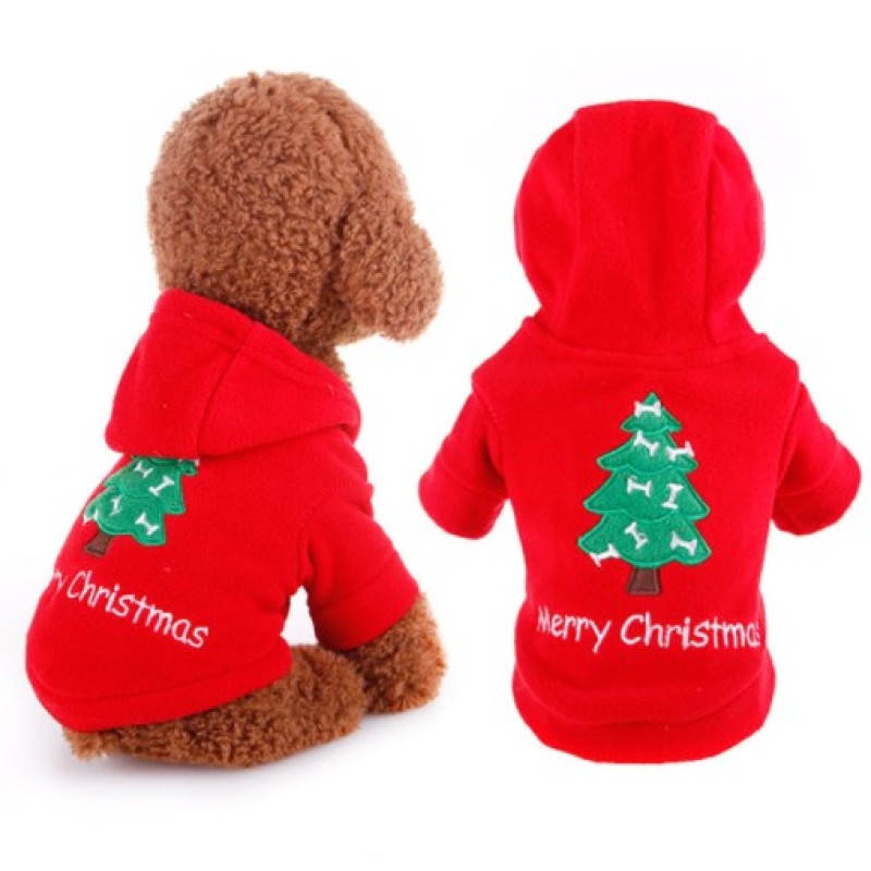 Winter Pet Jacket Factory - Red Christmas Tree Pattern Coat