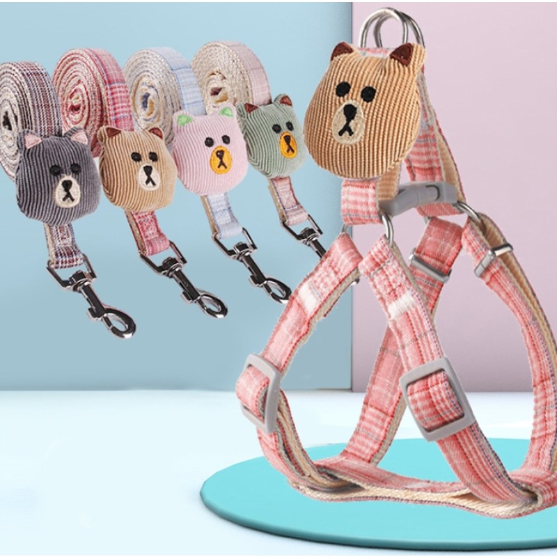Pet Harness Set Factory - Cartoon Bear Pattern Leash Set