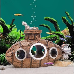 水族箱装饰供应商-潜水艇主题鱼类藏身洞