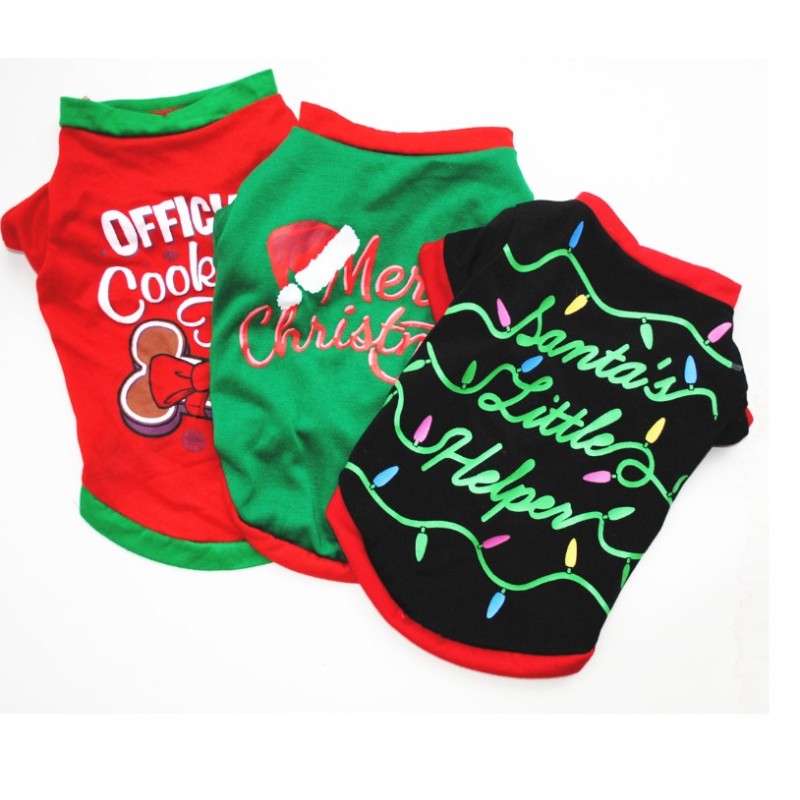 Christmas Pet T-shirt Supplier - Bone Pattern 4 Season Dog Apparel