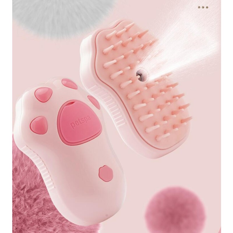 Pet Steam Brush Supplier - Electric Paw Shape Hair Removal Cleaner