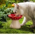 猫碗厂家 - 陶瓷蘑菇形高脚碗