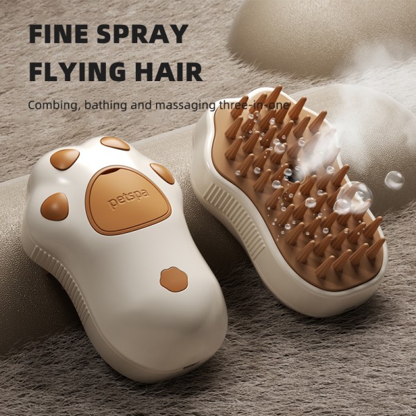 Upgrade Brush Factory - 4 in 1 Pet Steam Brush with UV Light Self Clean