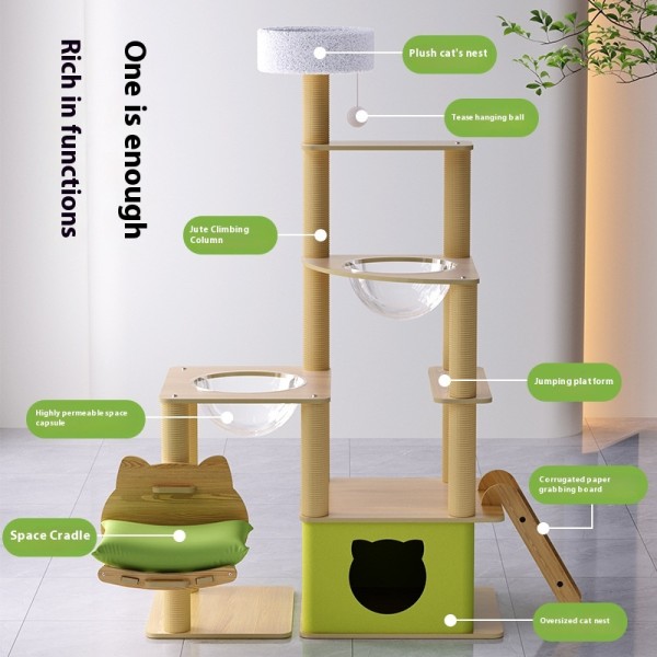 Cat Tree Factory - Integrated Nest Scratching Board Climb Frame Multi-Layer