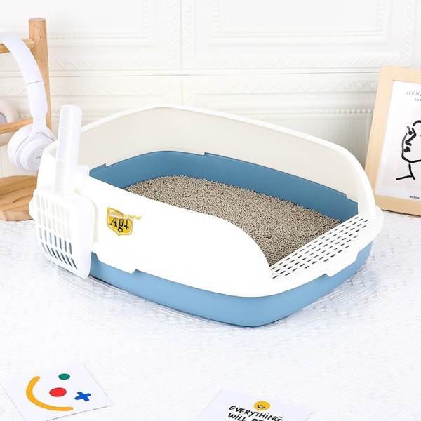 Pet Toilet Factory - Large Semi-Open Anti-Splash Cat Toilet with Shovel