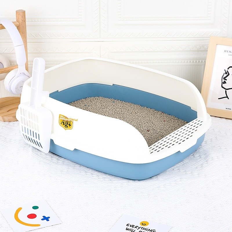 Pet Toilet Factory - Large Semi-Open Anti-Splash Cat Toilet with Shovel