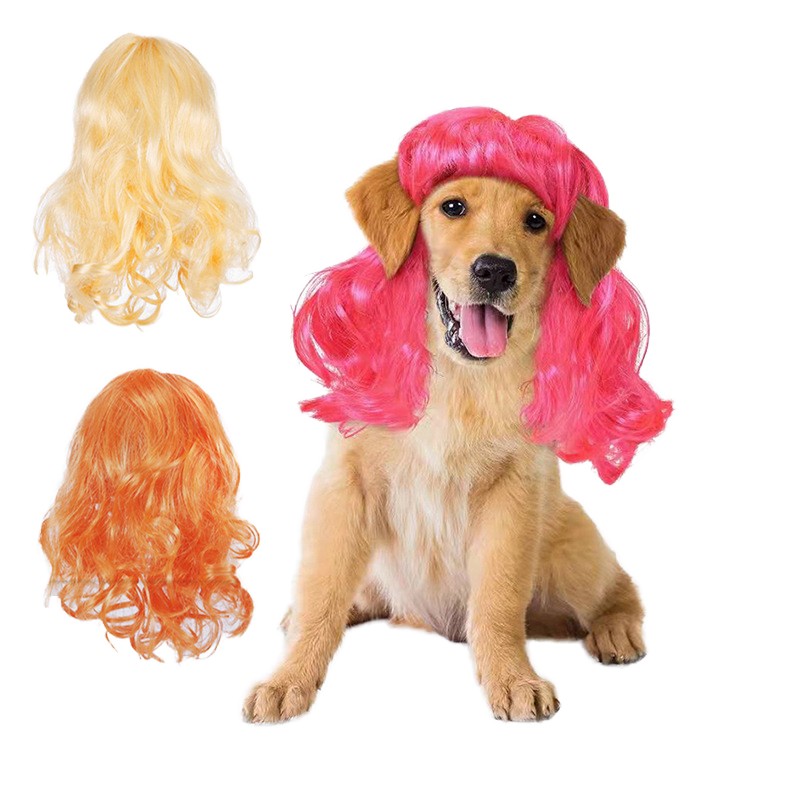 Pet Wig Supplier - Realistic Simulated Hair Costume Adjustable Fit Colorful
