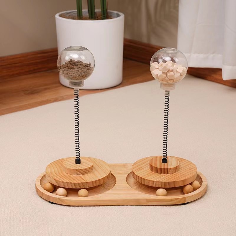 Cat Toy Supplier - Eco-Friendly Sustainable Set Spring Rotating Leaky Food Ball